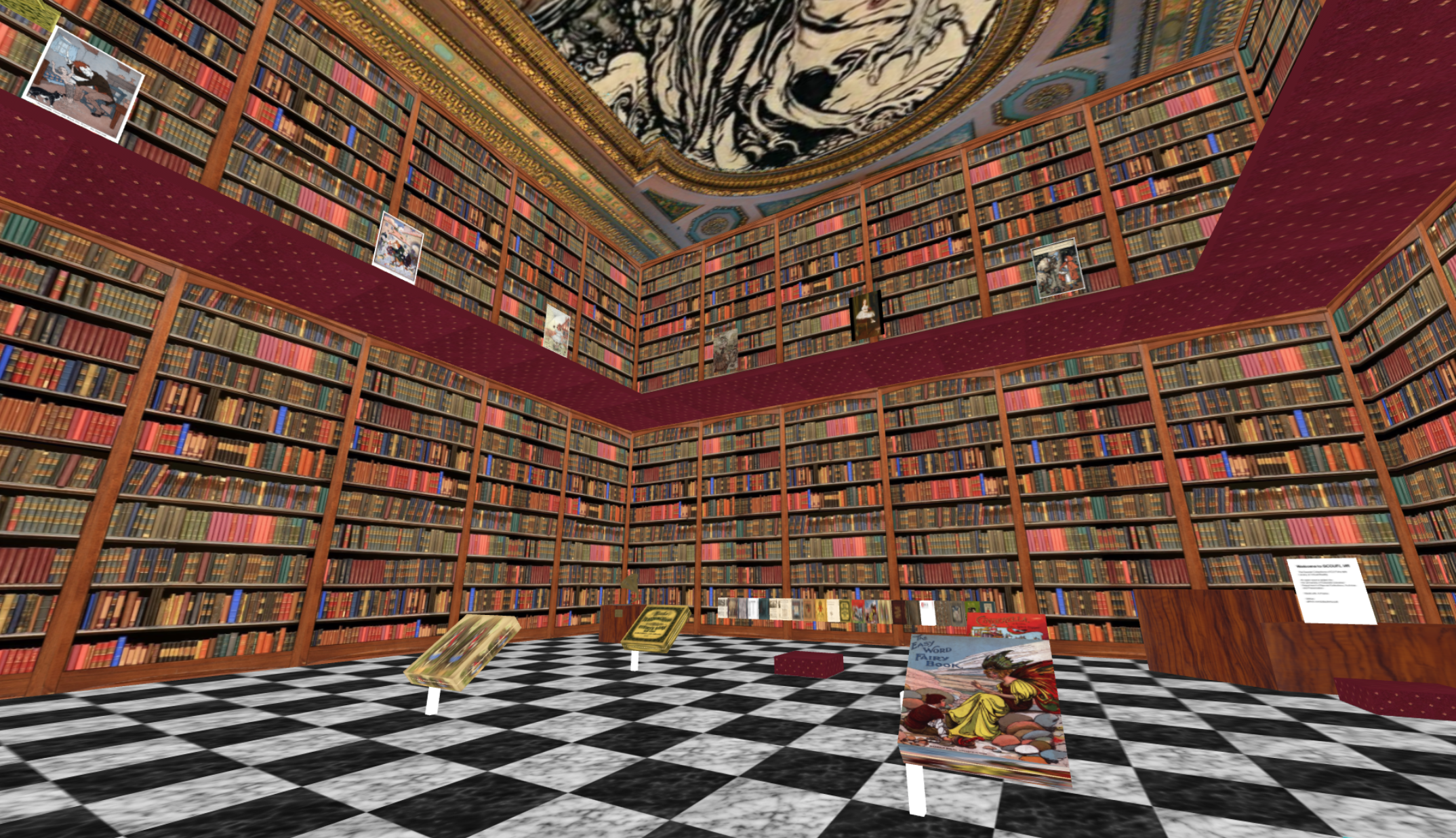 Fairy tale books in a VR library